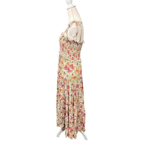 Anthropologie Abel The Label Floral Smocked Maxi Dress - Tie Straps - Medium - Picture 3 of 6